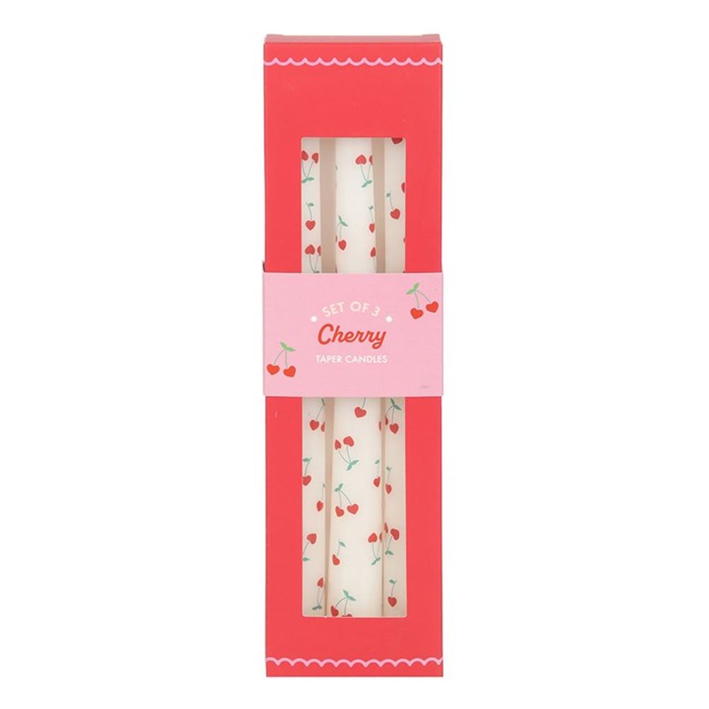 Set of 3 Heart Cherry Taper Candles